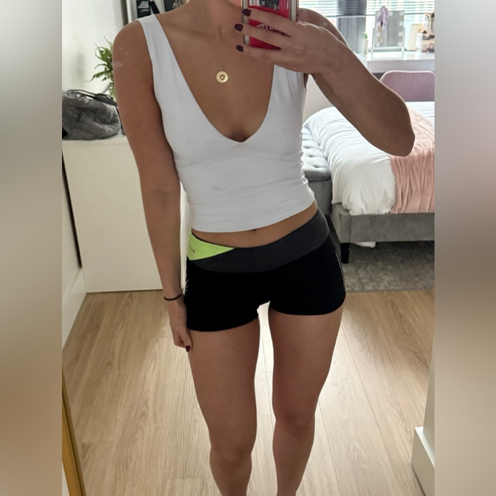 Nike Black and Gray Athletic Shorts with Elastic Waistband